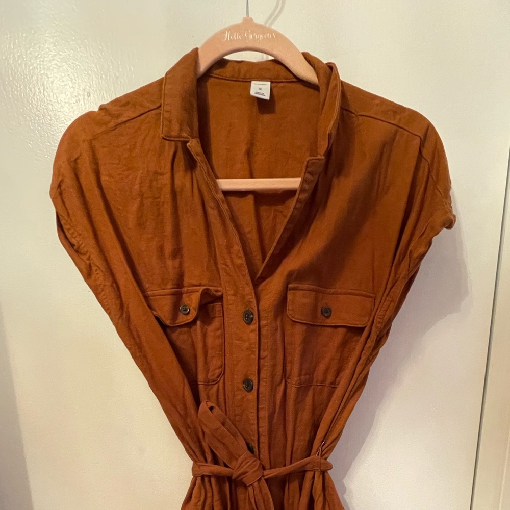 Brown Old Navy Button Down Dress